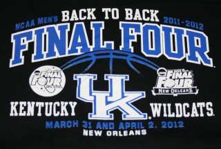2012 Mens NCAA Final Four UK Kentucky Wildcats Basketball BLACK T 
