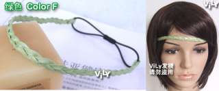 Celebrity Braided Elastic Ribbon Hair Head Wrap Black  
