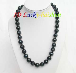 12mm round Tahitian black cultured pearl necklace  