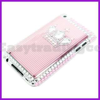 Crystal Bling Case Cover iPod Touch 4 4G Pink Crown  