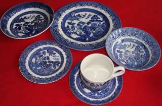Vintage Blue Willow Collection 41 PC dinnerware Set England  