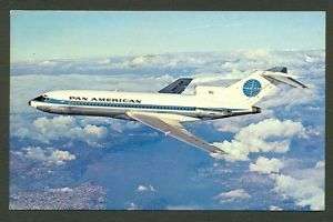 B0119 Aircraft Postcard   PAN AM, Boeing 727  
