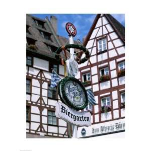 Beer Garden Sign, Franconia, Bavaria, Germany HIGH QUALITY CANVAS 