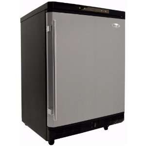   Compact Refrigerator   Stainless Steel Door / Black Cabinet Kitchen