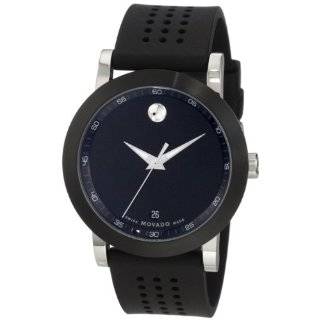 Movado Mens 0606507 Museum Stainless Steel Black Rubber Strap Watch