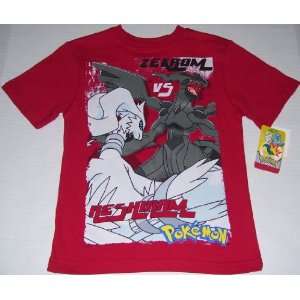 Pokemon Black & White Version Game Reshiram & Zekrom T Shirt Youth XL 