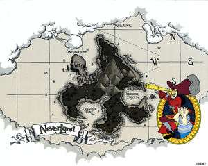 Disney Disneyland GWP Neverland MAP Captain Hook no pin  
