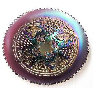 Northwood Carnival Glass Grape and Cable 9 Plate Amethyst  