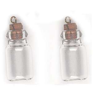  MINIATURE GLASS BOTTLE with STOPPER and LOOPS   spice 