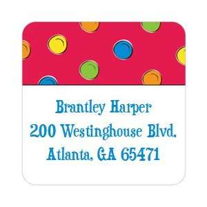  Polka Dot Bounce House Square Stickers 