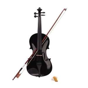  Black Acoustic Violin Case Bow Rosin: Musical Instruments