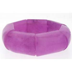  Large Section Stretch Bracelet   Purple Jade Jewelry