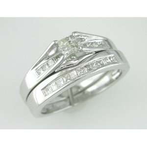  Gold 1 CT TDW Princess Diamond Bridal Set Ring (G H, I1) Jewelry