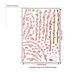 CHERRY BLOSSOM  I Flowering Tree Art Wall Sticker Decal  
