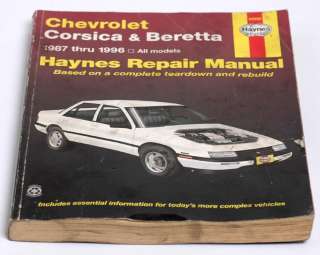 Haynes Auto Repair Manual Chevrolet Corsica Beretta 1987 to 1996 