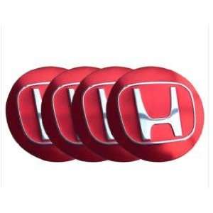  Honda Red Wheel Center Caps Emblem 4 pcs 55mm/2.2 