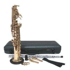  Gold Lacquer Plated Soprano Saxophone with Case Musical Instruments