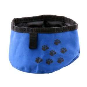    PET DOG CAT FOLDING Travel Water Bowl FOOD DISH BLUE