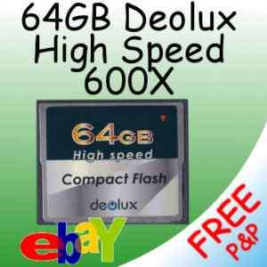 64GB Compact Flash CF Memory Card 600X 90Mbp/s Nikon D300 D3 D700 