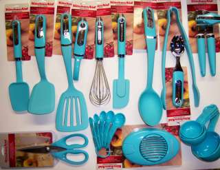 KitchenAid Turquoise Blue Choice of different Kitchen Cooking Utensils
