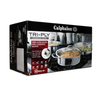   Factory Sealed Calphalon Triply Stainless Steel 13 Piece Cookware Set