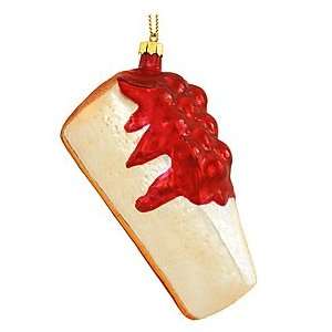 Cheesecake With Cherries Glass Ornament 
