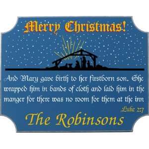    Personalized Wood Sign   Merry Christmas Manger