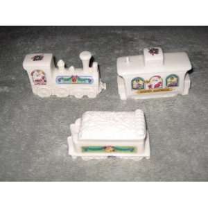   Holiday Village Collection   3 Piece Porcelain Train Set Everything