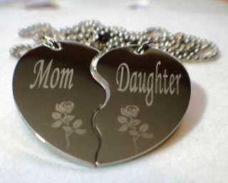 PERSONALIZED SPLIT HEART MOTHER DAUGHTER NECKLACE SET  