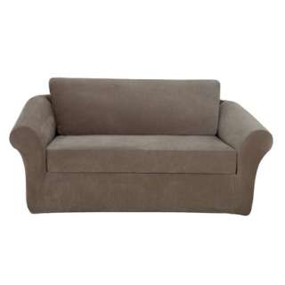 Stretch Pique 3 pc. Loveseat Slipcover  .Opens in a new window