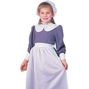  Girls Halloween Colonial Pilgrim Outfit Play Costume L 