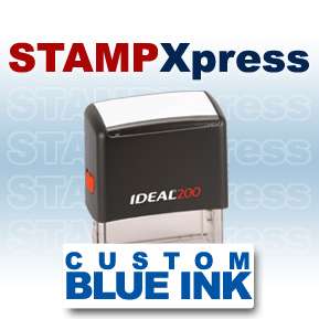 Ideal 200 Custom Rubber Stamp   Blue Ink  