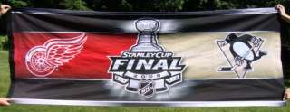   Penguins Detroit Red Wings Stanley Cup Finals Champions Banner  