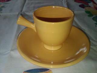 Vintage Fiestaware Yellow Demitasse cup and saucer  