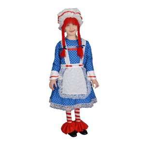   Rag Doll Girl Child Costume Dress Up Set Size 8 10: Toys & Games