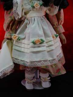    AFRICAN AMERICAN PORCELAIN DOLL Black Girl VICTORIAN COUNTRY  