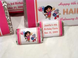 Dora Birthday Invitations Favors Water Candy Wrappers  