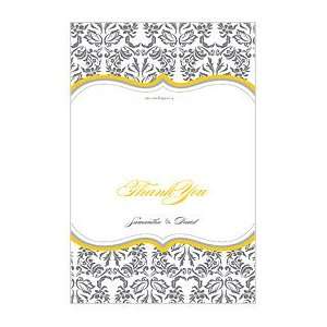   Damask Wedding Thank You Cards   Personalized