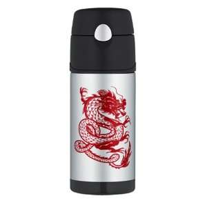    Thermos Travel Water Bottle Chinese Dancing Dragon 