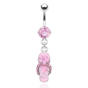  Dangling Pink Flip Flop Sexy Belly Button Jewelry Navel Ring Dangle 