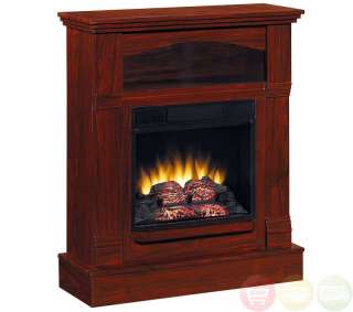 Mahogany Wall Mantle Electric Fireplace Space Heater  