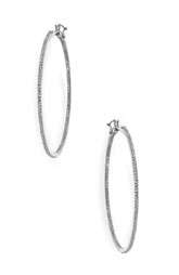 Ivanka Trump Black & White Medium Thin Diamond Hoop Earrings $2,950 