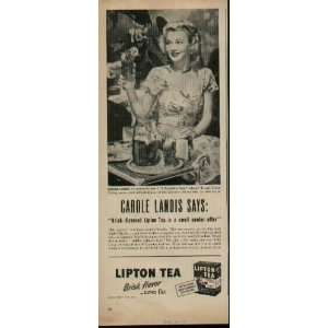 CAROLE LANDIS says: Brisk flavored Lipton Tea is a swell cooler offer 