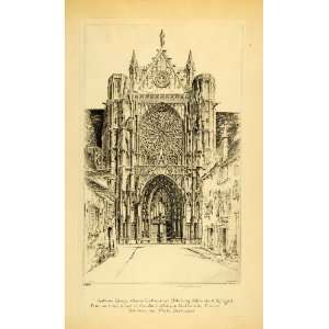  1930 Tipped In Print John Taylor Adams Art Sens Cathedral 