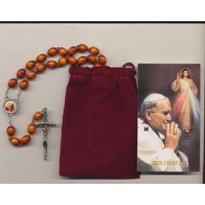 Pope John Paul II Relic Rosary (Relic is Piece of Clothing that Pope 