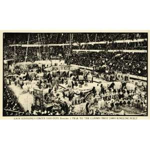 1935 Print John Ringling Circus Madison Square Garden Arena Elephant 