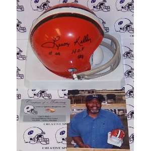 LeRoy Kelly   Riddell   Autographed 2 Bar T/B Mini Helmet   Cleveland 