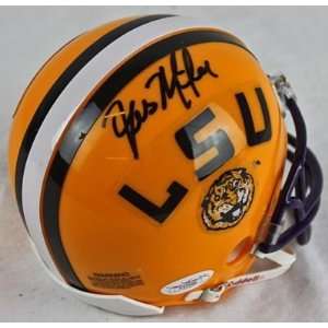  Lsu Coach Les Miles Signed Authentic Mini Helmet Jsa 