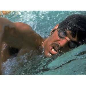  US Swimmer Mark Spitz Training for 1972 Munich Olympics 
