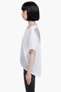 Haute Hippie Winged Longhorn Skull T shirt for women  